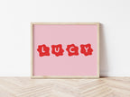 Personalised Daisy Name Red - Digital & Physical Print