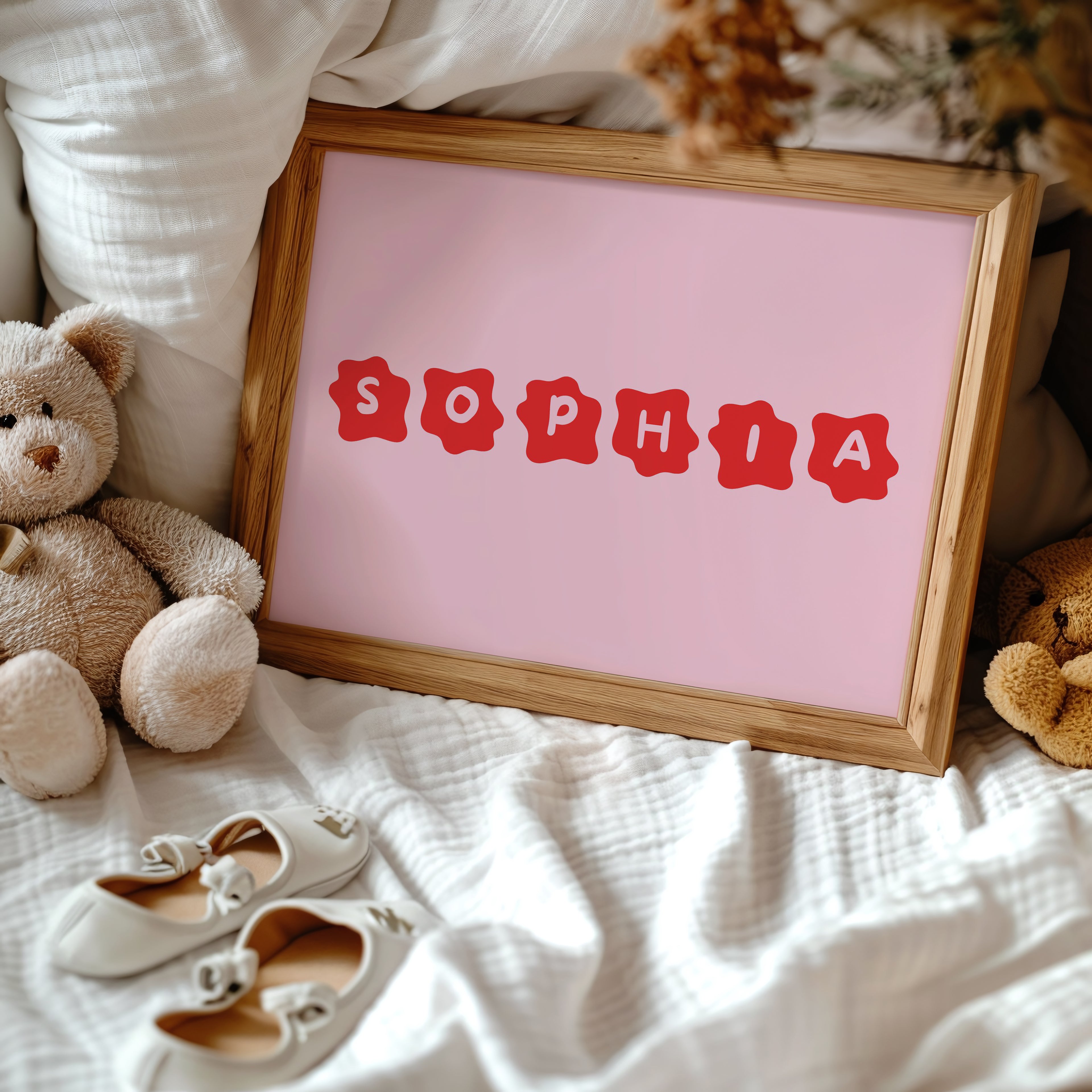 Personalised Daisy Name Red - Digital & Physical Print