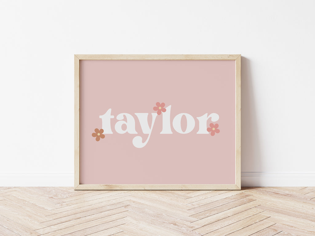 Personalised Daisy Retro Name Digital Print - Digital & Physical Print