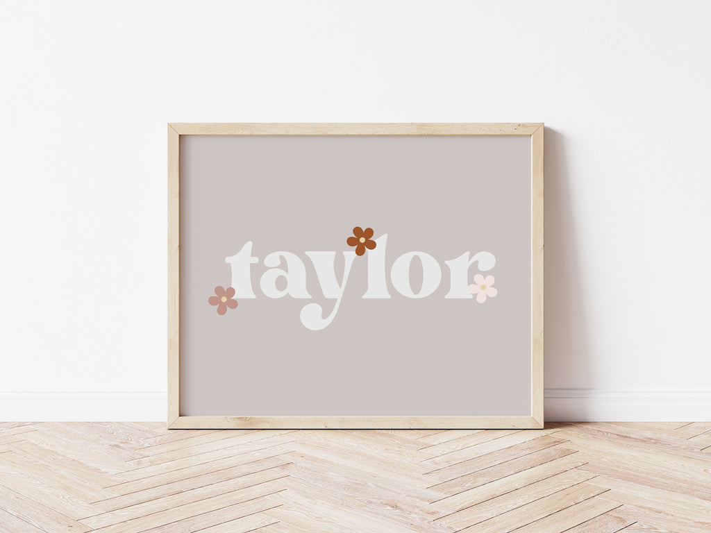 Personalised Daisy Retro Name Digital Print - Digital & Physical Print
