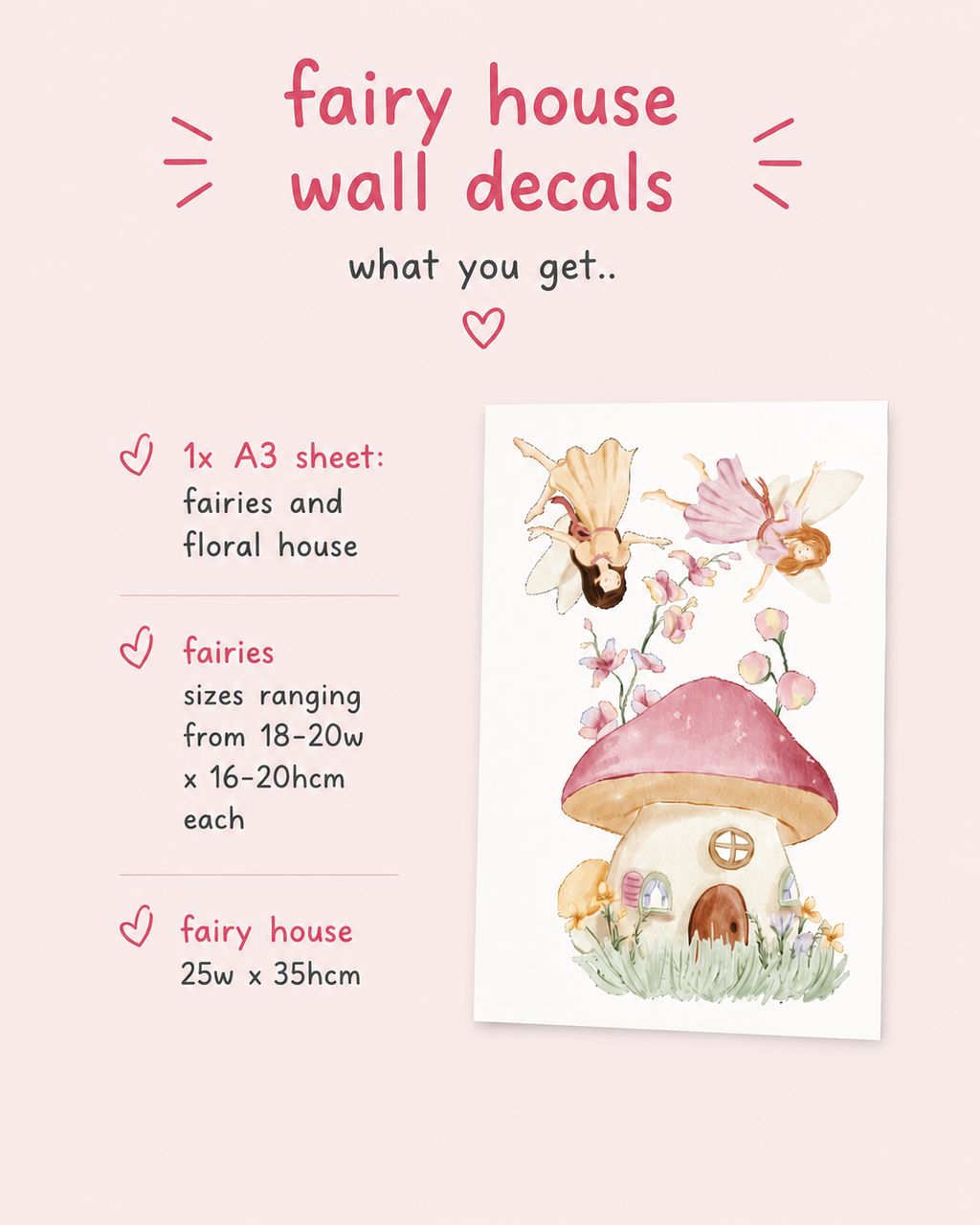Flying Fairies with House Wall Decals