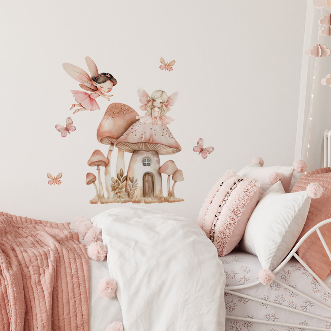 Fairy Village Mini Fabric Wall Decals
