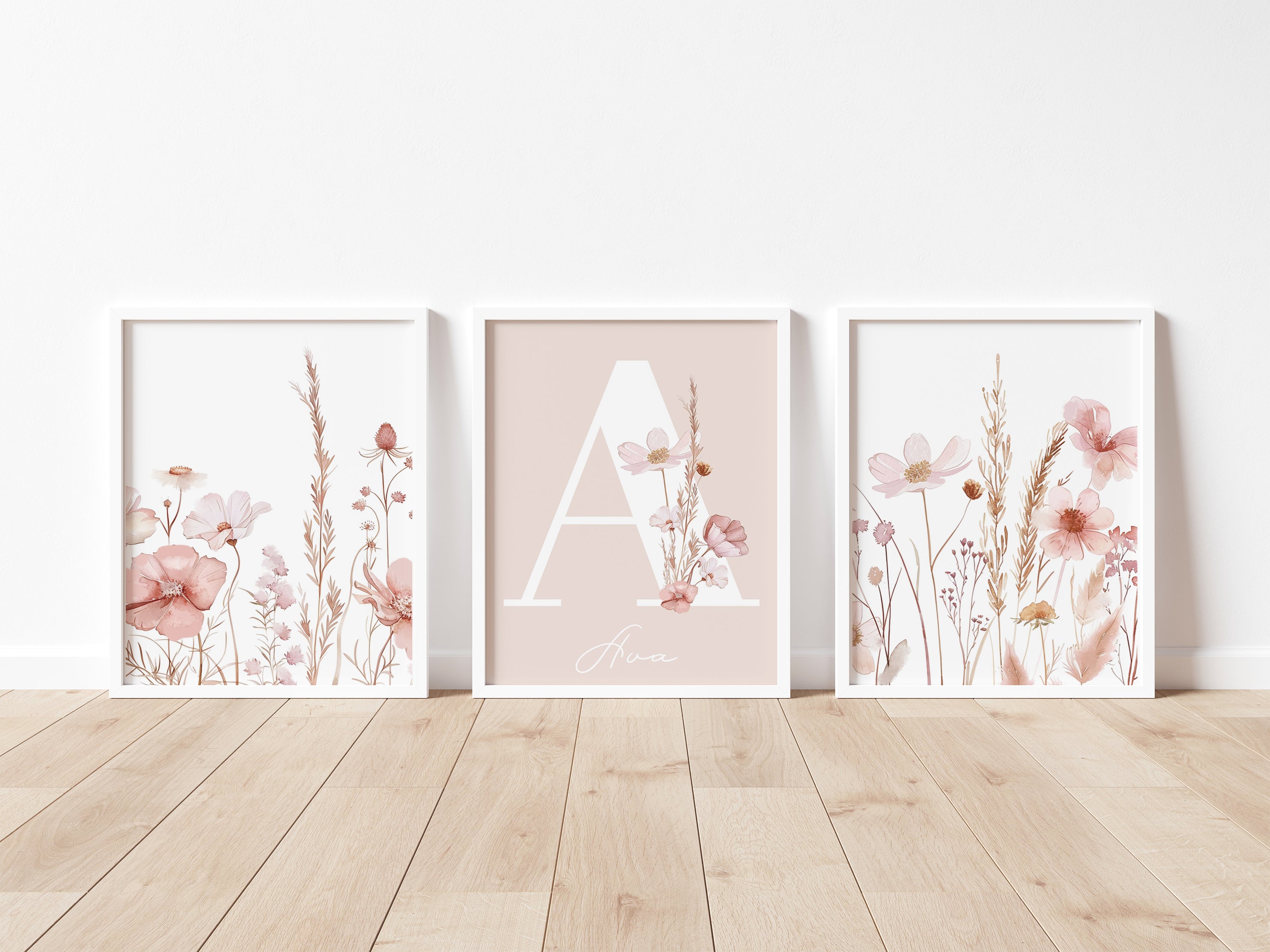 Set of 3 Florals Personalised - Digital & Physical Print