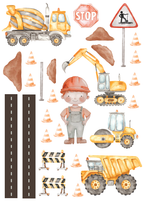 Construction Site Minis: Fabric Wall Decals