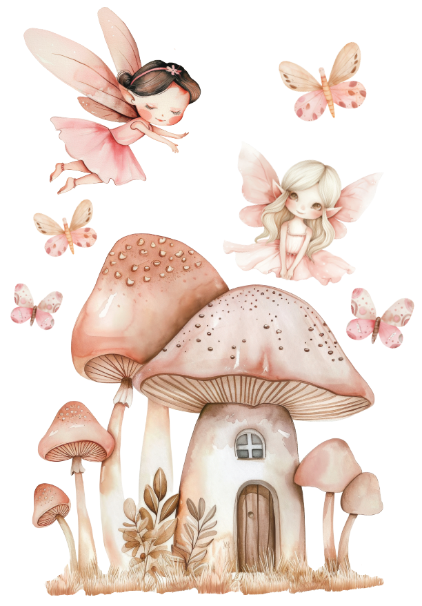 Fairy Village Mini Fabric Wall Decals