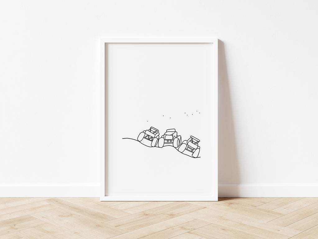 Monster Truck Crush the Cars Wall Print