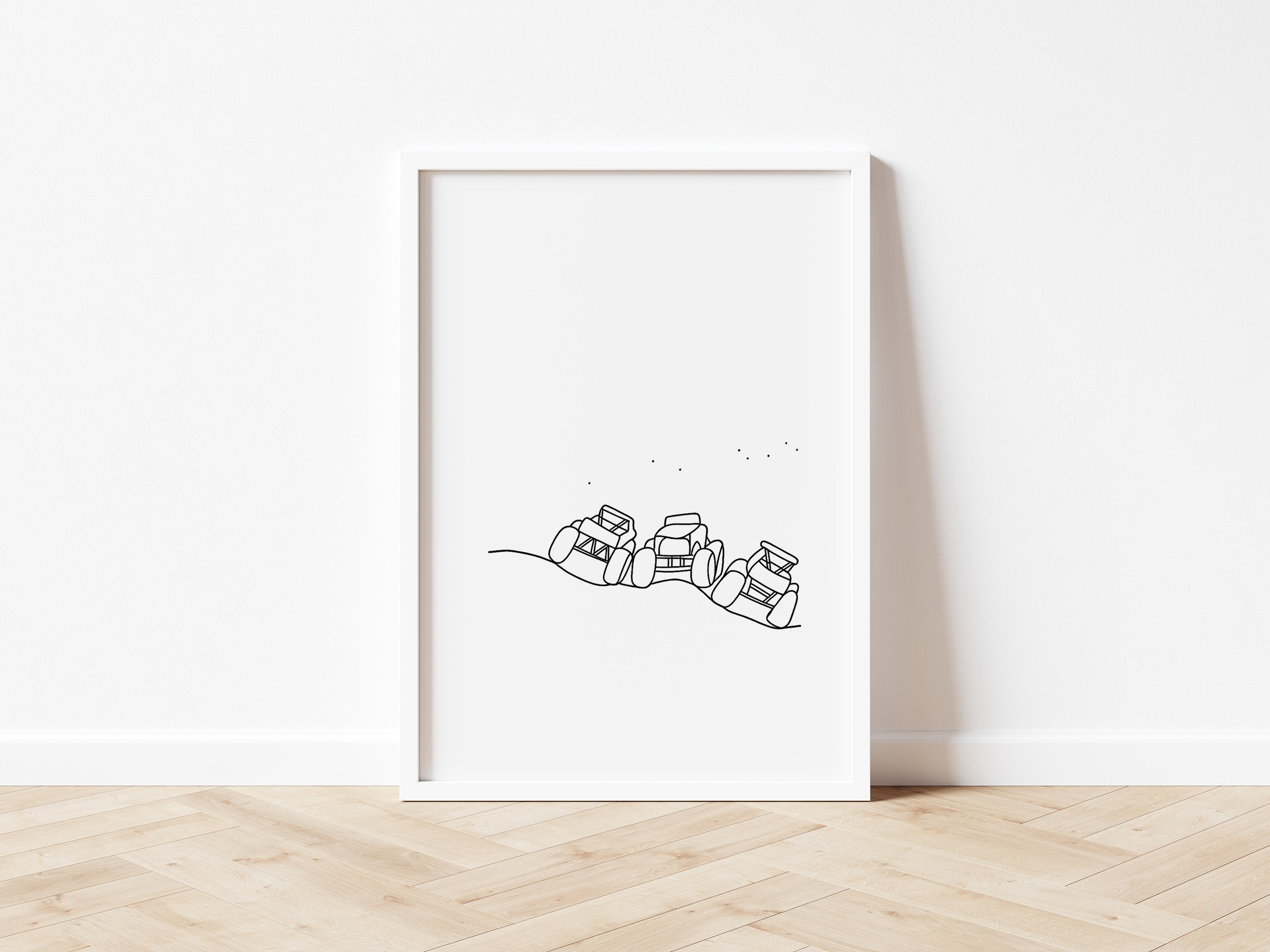 Monster Truck Crush the Cars Wall Print