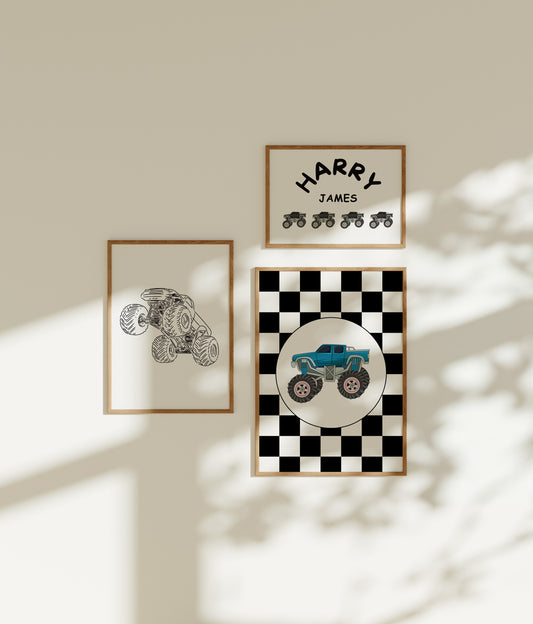 Personalised Monster Truck Name Print - Digital & Physical Print
