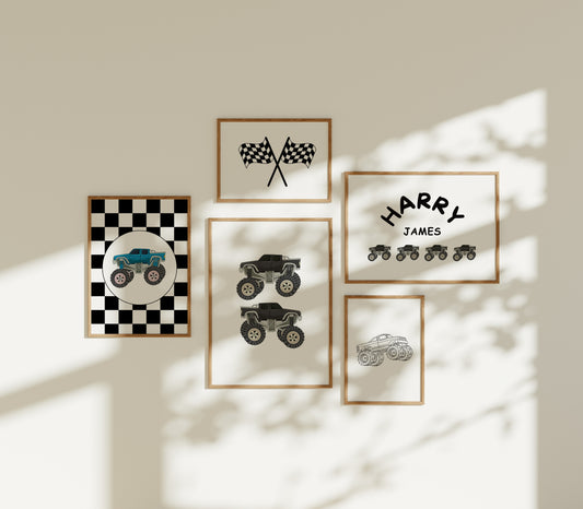 Two Monster Trucks Wall Print