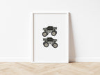 Two Monster Trucks Wall Print