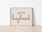 Long Live Boyhood striped chestnut brown landscape - Digital & Physical Print