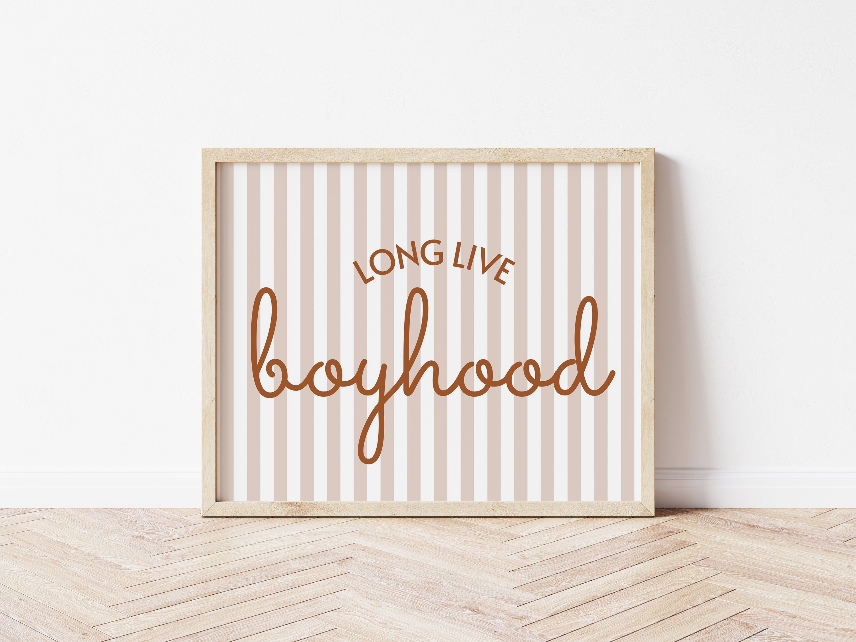 Long Live Boyhood striped chestnut brown landscape - Digital & Physical Print