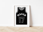 Personalised Name Sports Basketball Jersey Black Style 3 - Digital & Physical Print