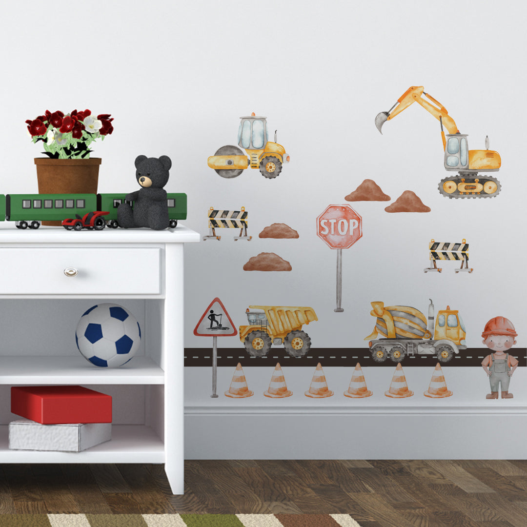Construction Site Minis: Fabric Wall Decals