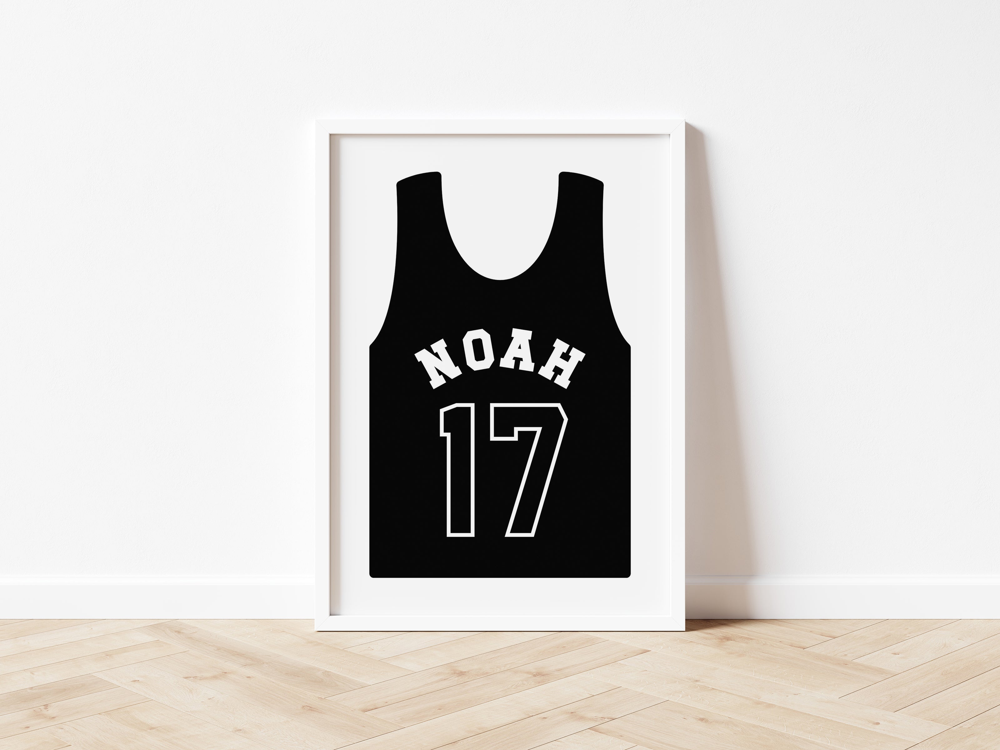Personalised Name Sports Basketball Jersey Black - Digital & Physical Print