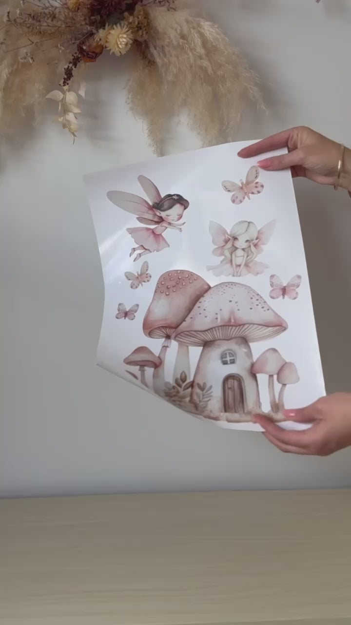 Fairy Village Mini Fabric Wall Decals