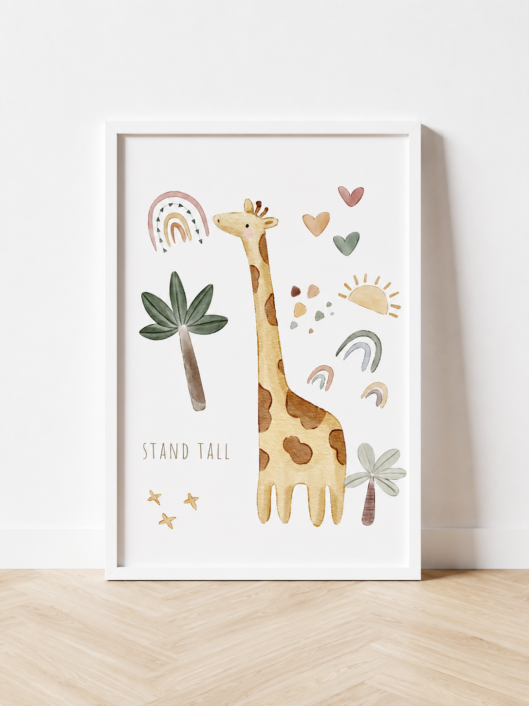 Stand Tall Giraffe Wall Print