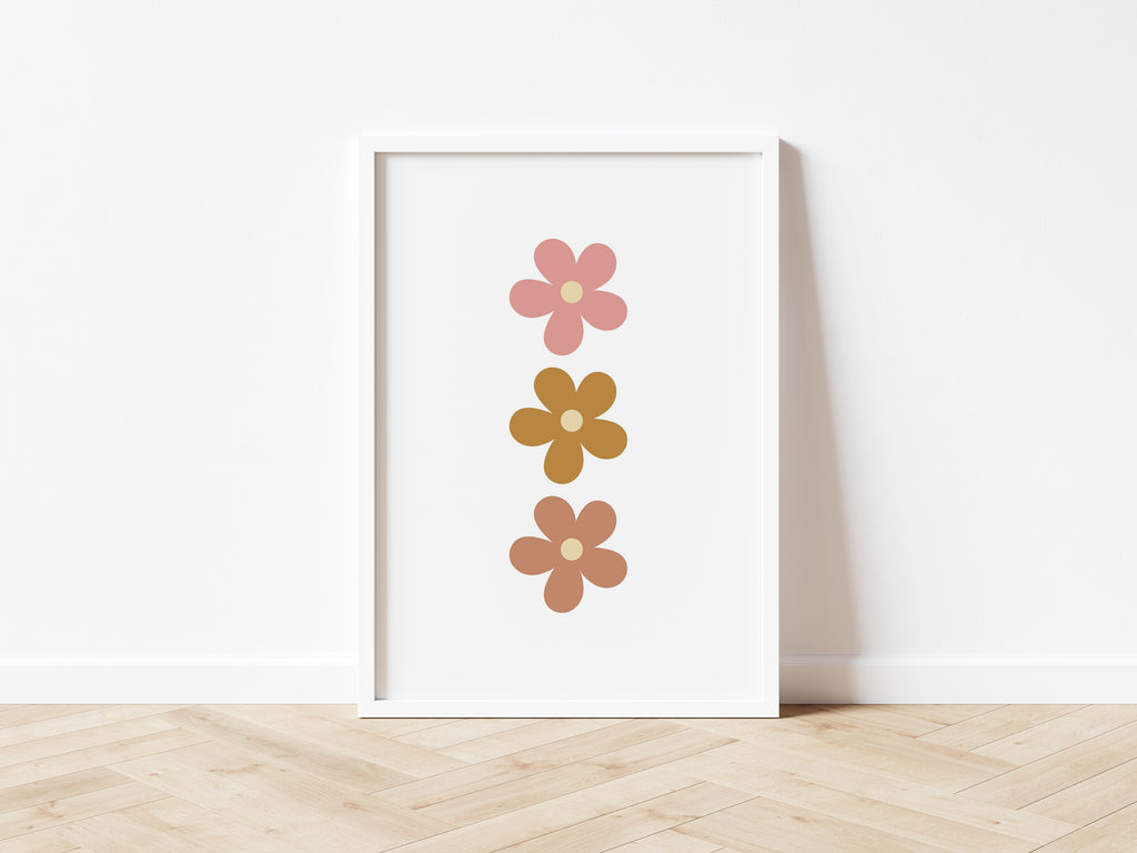 Retro Daisy Trio - Digital & Physical Print