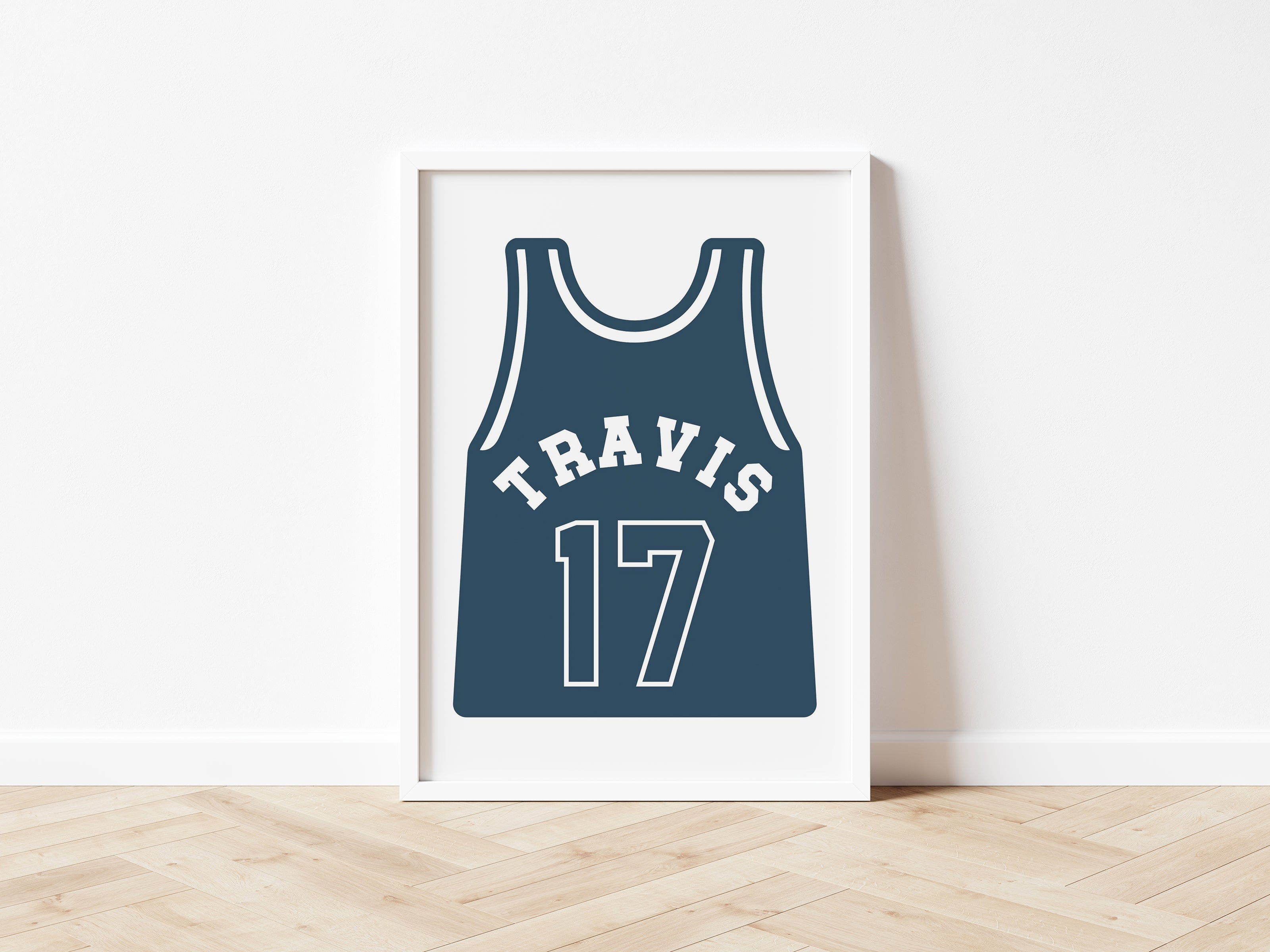 Personalised Name Sports Basketball Jersey Blue Style 2 - Digital & Physical Print