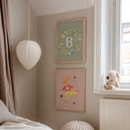 Personalised Floral Initial Wall Print 2 colours- Digital & Physical