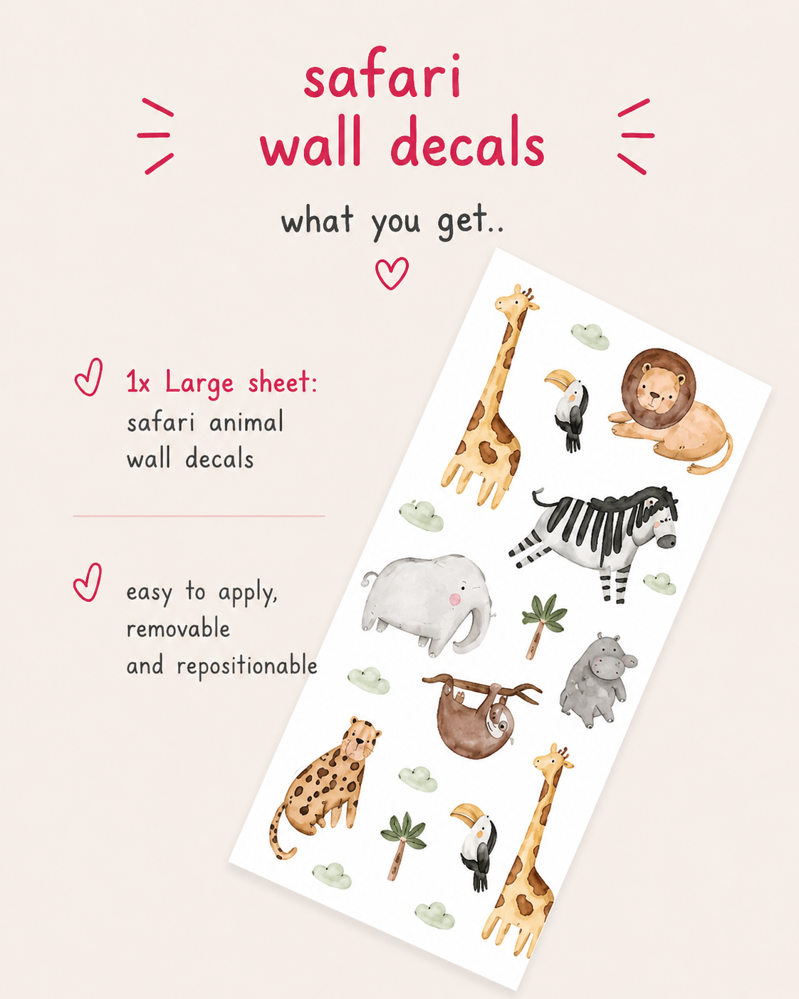 Safari Animals 2.0 Wall Decals