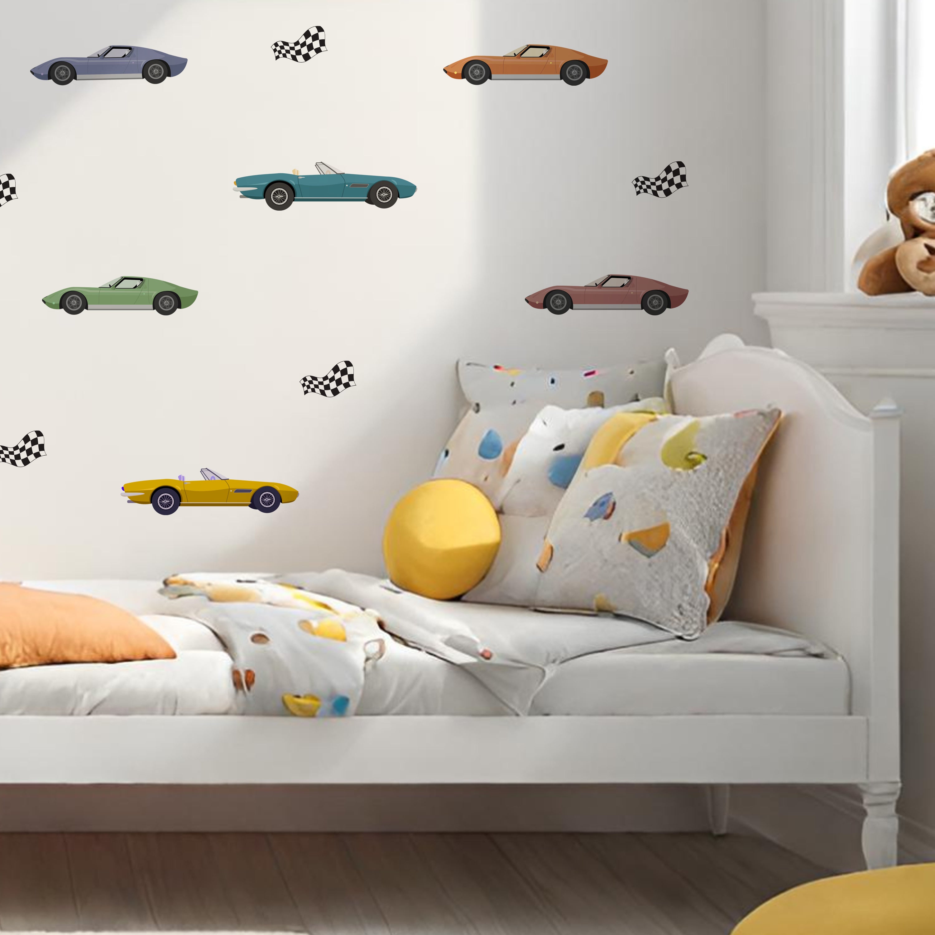 Vintage Retro Race Car Wall Decals