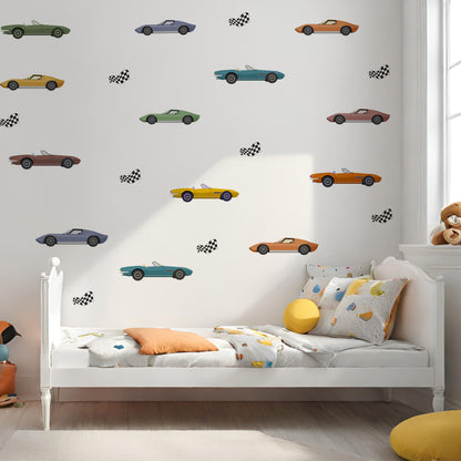 Vintage Retro Race Car Wall Decals