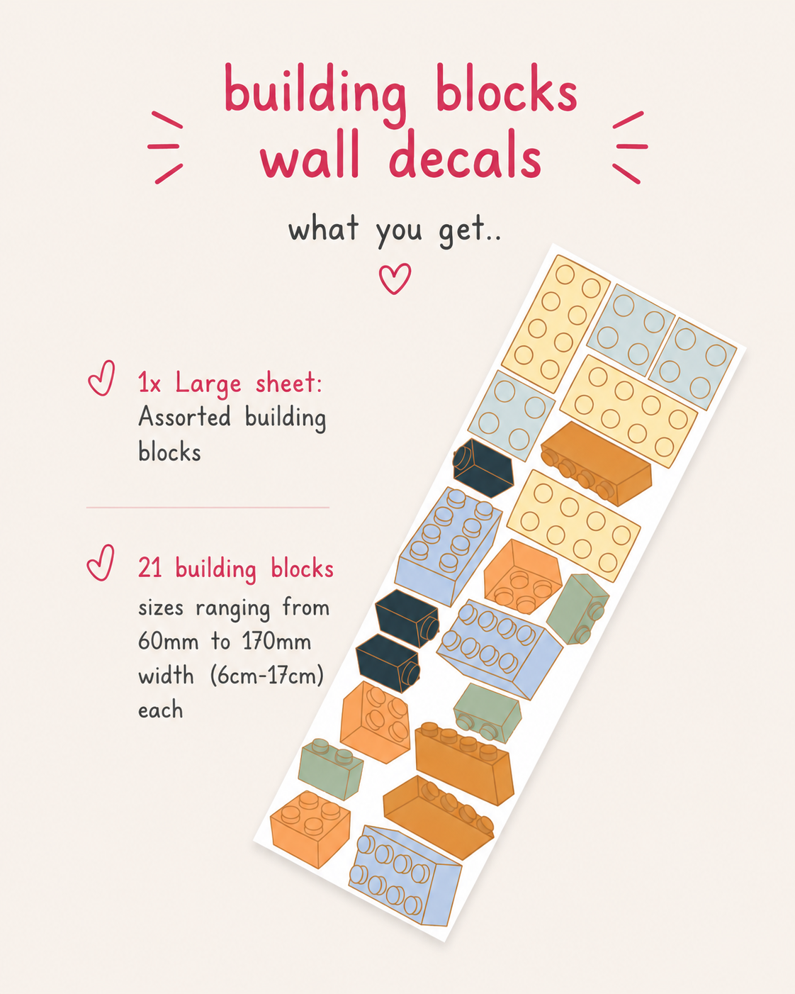Lego Building Blocks Wall Decals