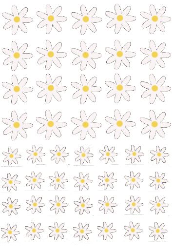Small Simple Daisies Wall Decals